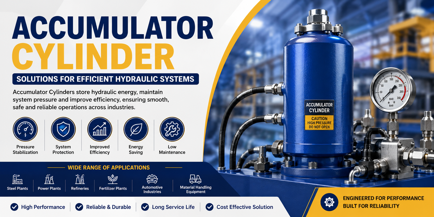 Accumulator Cylinder Solutions for Efficient Hydraulic Systems
