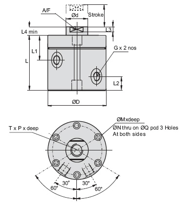 Compact Hydraulic Cylinder Double Acting