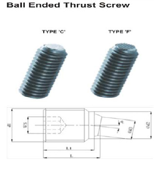 Ball Ended Thrust Screw T Bolt